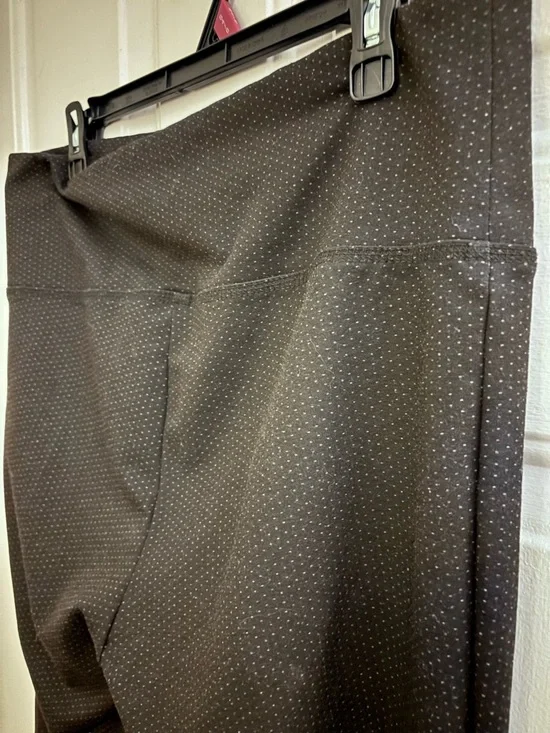 Black With Subtle Dot Pattern Women’s Pants - Classic Slim Fit - Picture 4 of 5